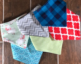 Bandana bibs, Baby bibs, Baby Boy, Baby Girl, Neutral Bandana bibs, Drool Bibs, Flannel Bandana Bib, Fleece Bandana Bib, Baby Shower Gift