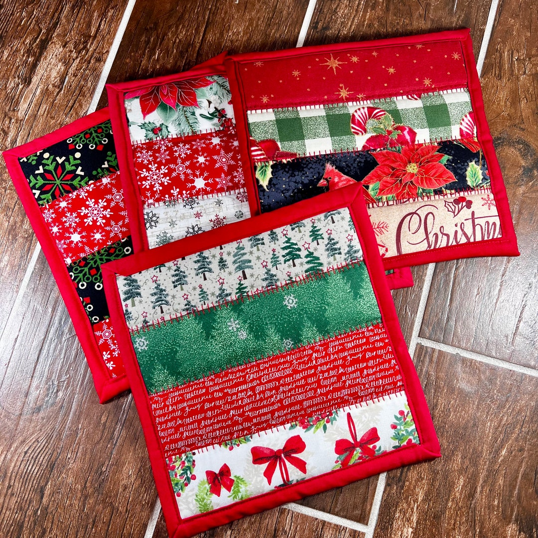 Christmas Mug Rug Single Mug Rugs Etsy