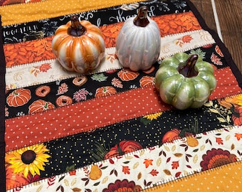 Quilted Fall Table Runner, Thanksgiving Decor, 72 inch
