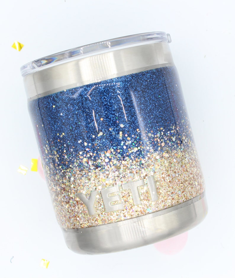 10 oz Lowball Ombre Chunky Glitter SEALED Stainless Tumbler without decal Made to order!!!