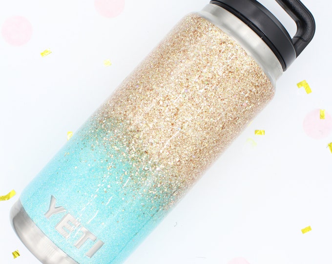 26 oz Ombre Chunky Glitter Bottle w/o decal.  Made to order!