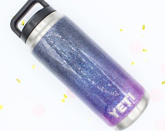 Botella Ombre Glitter Yeti de 36 oz sin calcomanía.  ¡Hecho a pedido!