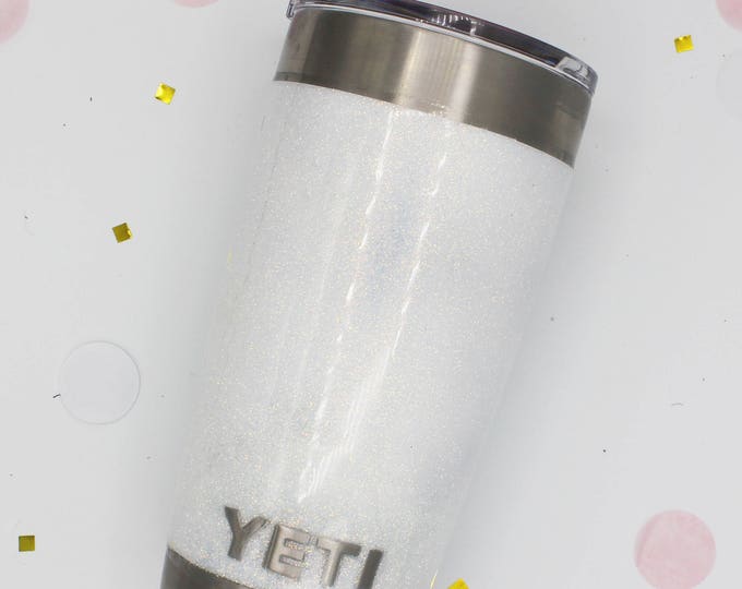 20 oz Glitter SEALED Yeti *with decal.*  Made to order!