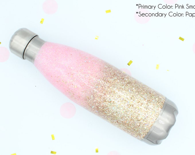17 oz Swell Ombre Chunky Glitter SEALED Stainless Bottle w/o decal. Made to order!!!
