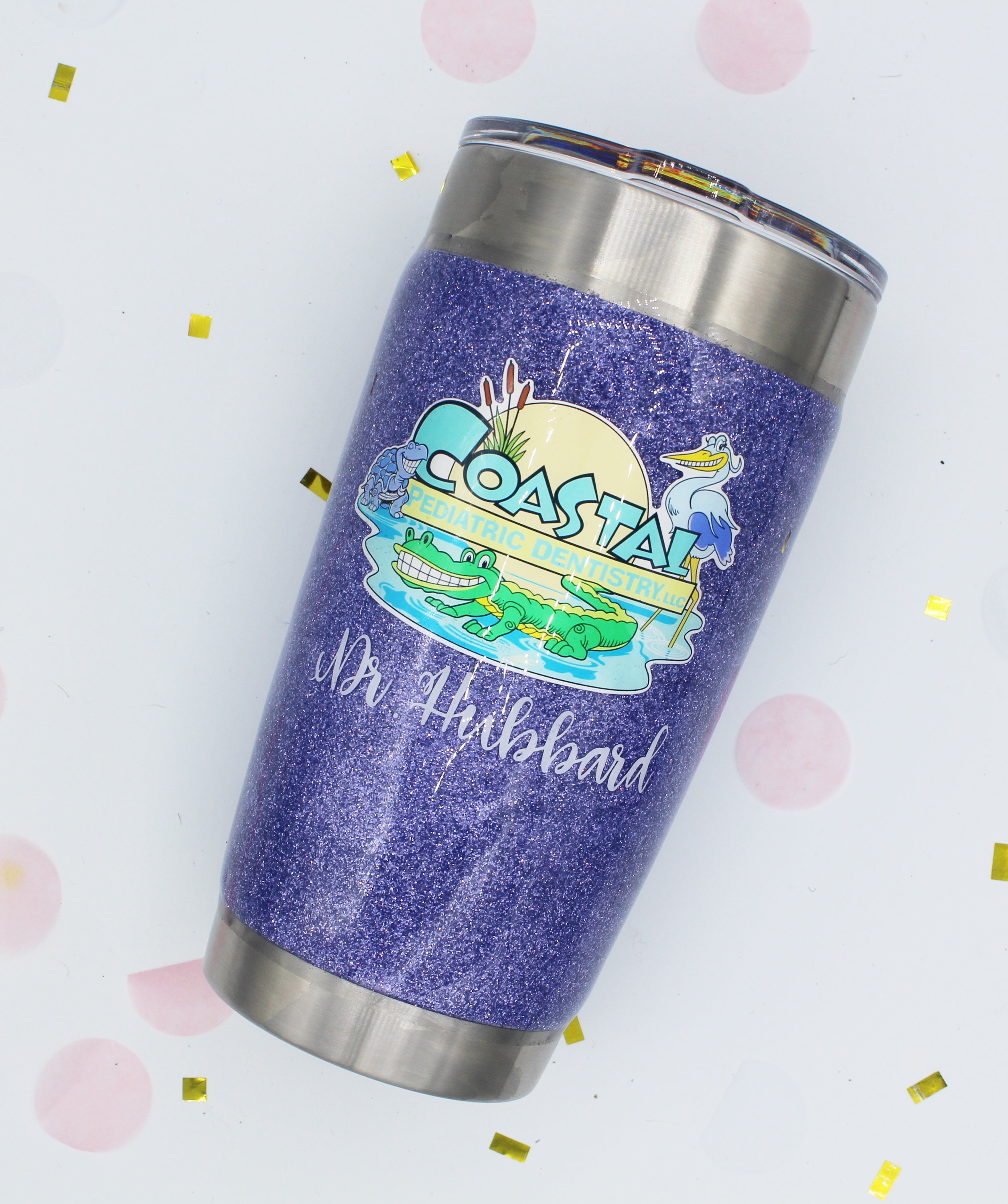 glitter stainless steel tumbler