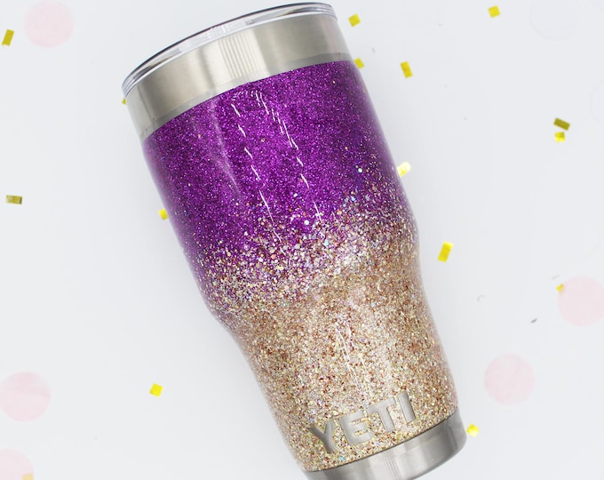 30 oz Ombre Chunky Glitter SEALED Stainless Tumbler w/o decal. Made to order!!!