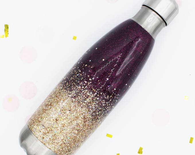 25 oz Swell Ombre Chunky Glitter SEALED Stainless Bottle w/o decal. Made to order!!!