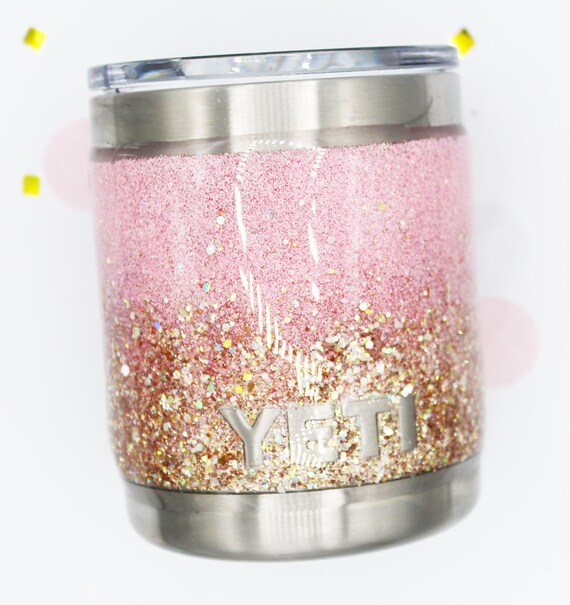 10 oz Lowball Ombre Chunky Glitter SEALED Stainless Tumbler without decal. Made to order!!!