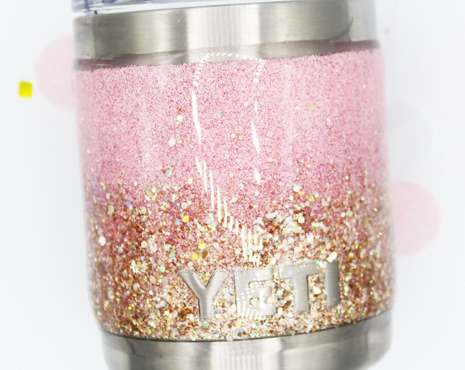 10 oz Lowball Ombre Chunky Glitter SEALED Stainless Tumbler without decal. Made to order!!!