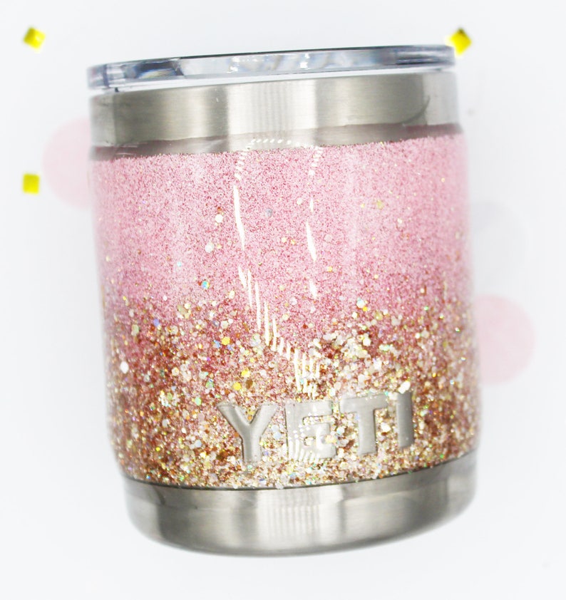 10 oz Lowball Ombre Chunky Glitter SEALED Stainless Tumbler without decal Made to order!!!