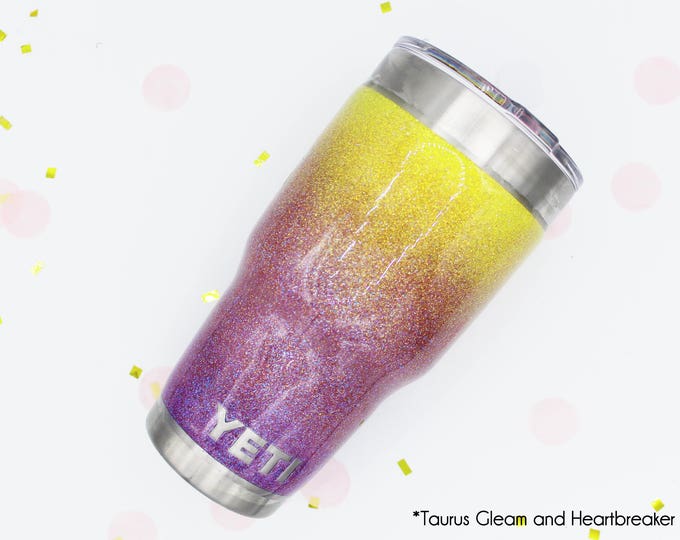 30 oz Ombre Glitter SEALED Stainless Steel w/o decal. Yeti Tumbler. Made to order.