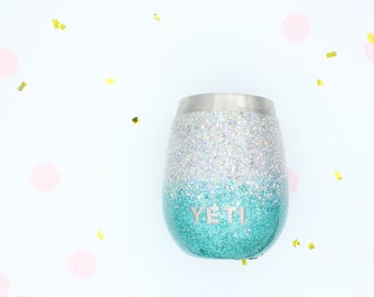 Ombre Chunky Glitter Wine Tumbler without decal.  Made to order!