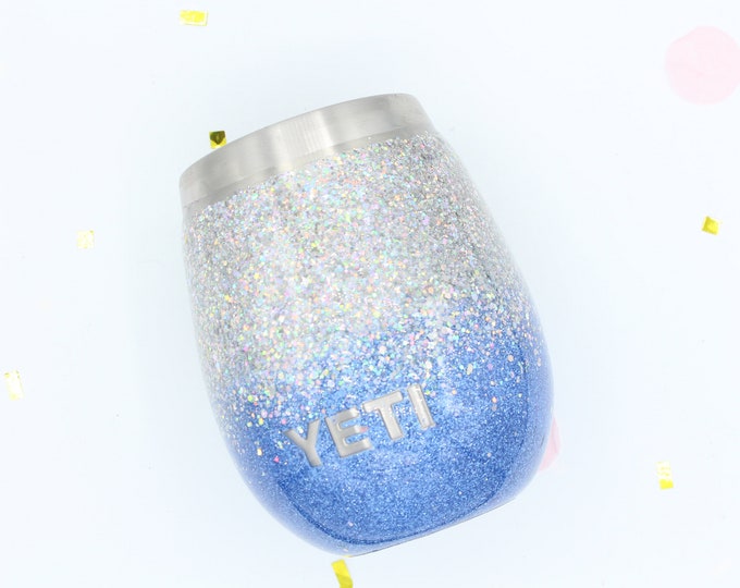 Ombre Chunky Glitter Wine Tumbler without decal.  Made to order!