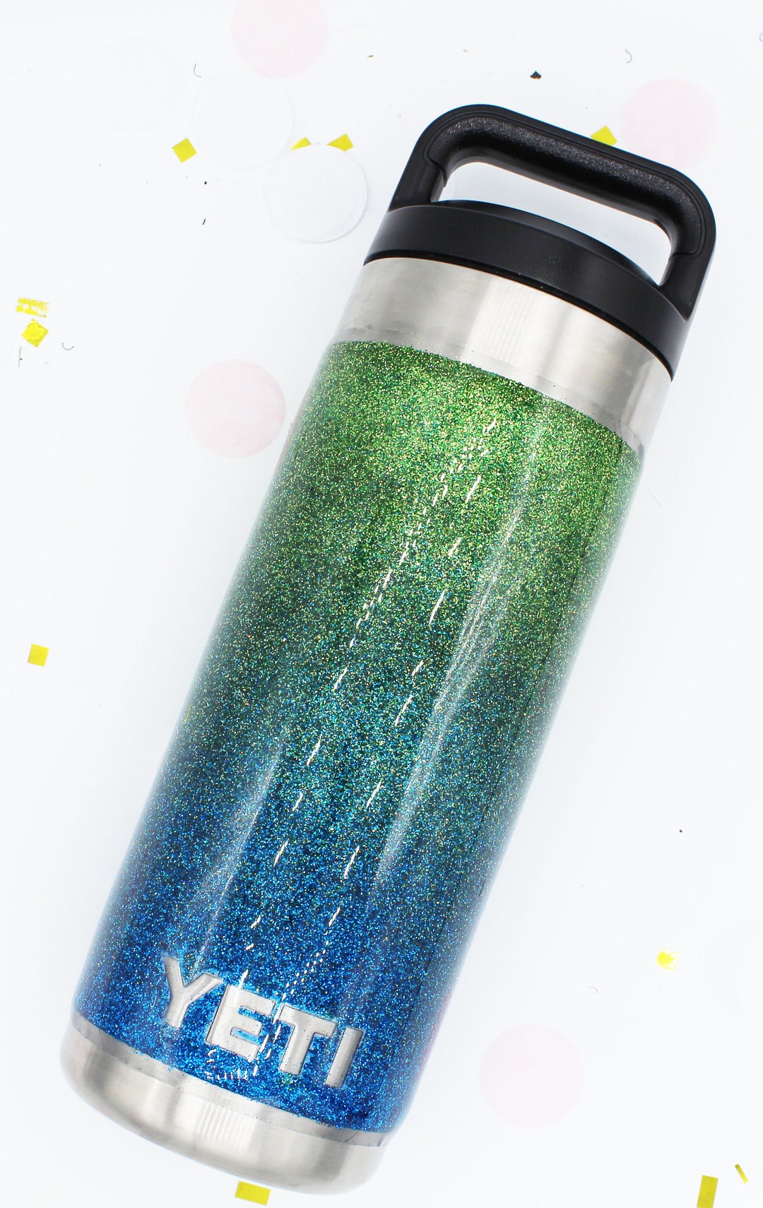 36 oz Glittered Yeti Bottle w/o decal. Made to order!