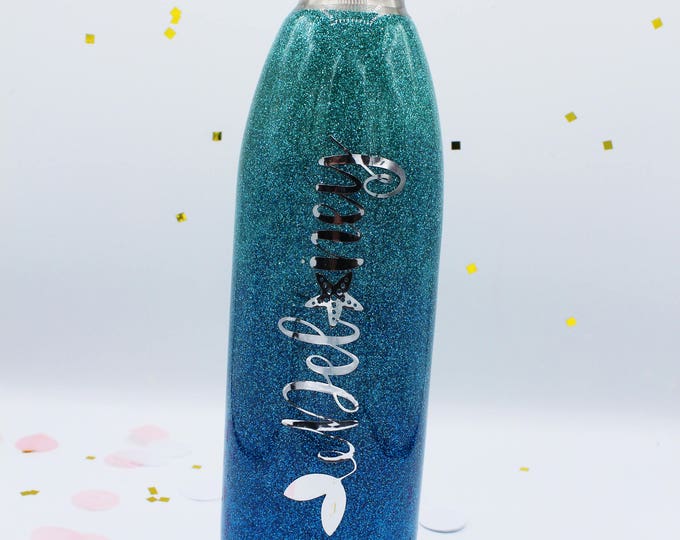 25 oz Swell Glitter SEALED Stainless Steel Bottle with custom decal.  Made to order!
