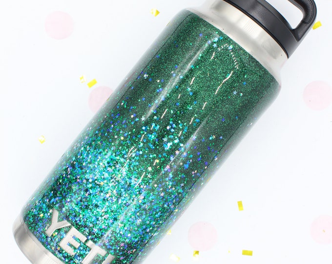 36 oz Ombre Chunky Glitter Bottle w/o decal.  Made to order!