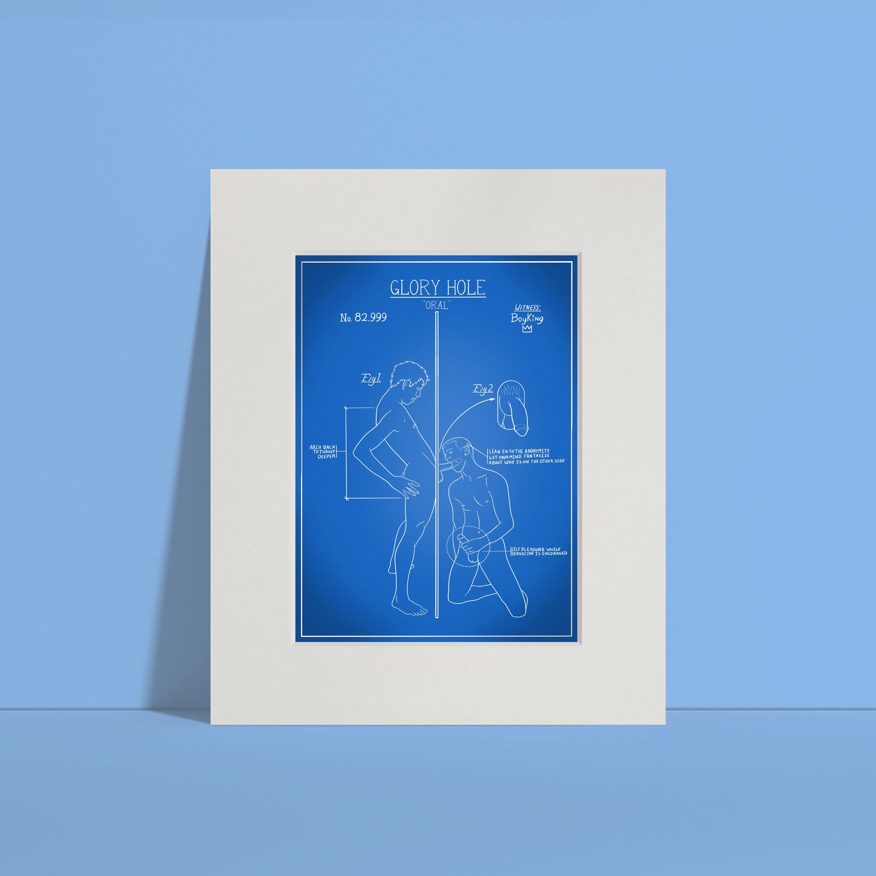 GLORY HOLE Gay Sex Art Print Gays Anatomy Pride Blue | Etsy