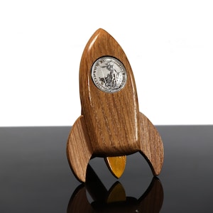 Coin display stand rocket to the moon moonshot image 1