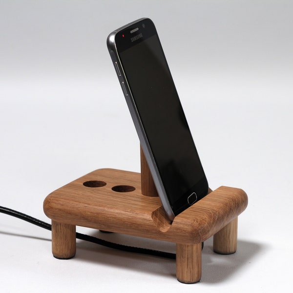 iPad stand, tablet stand, phone stand, universal and adjustable solid oak gift