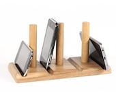 Dock or stand for Phones and Tablets // Any device inc iPad and iPhone // Oak wood // Also a letter stand and organiser // Leanii multi