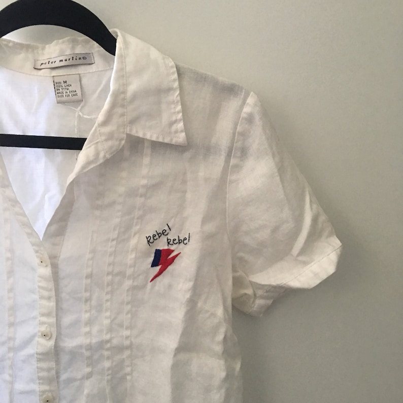 Rebel Rebel Button Up Short Sleeve Shirt **David Bowie Inspired**