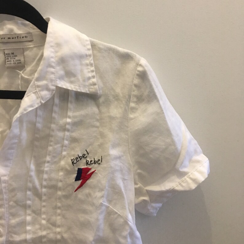 Rebel Rebel Button Up Short Sleeve Shirt **David Bowie Inspired**