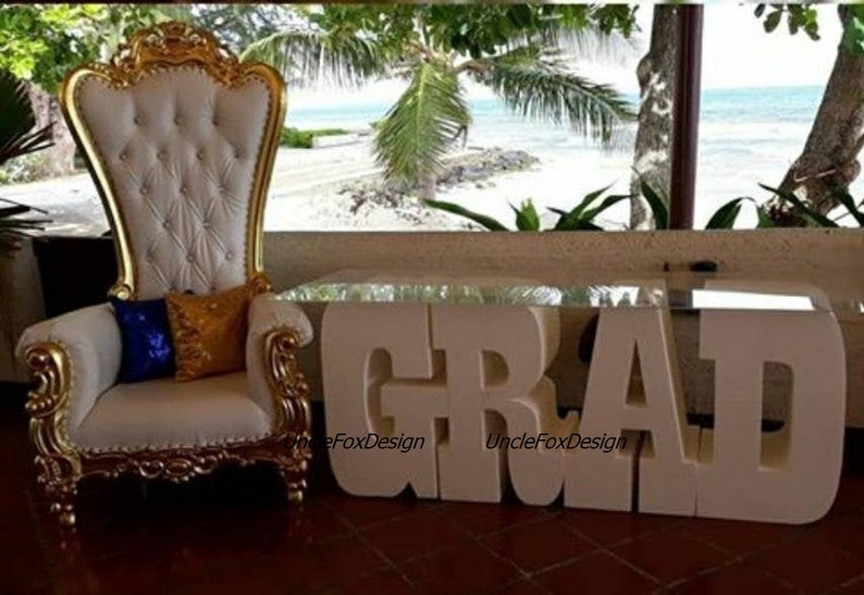 Grad letters Set of 4 Giant foam letter Table base letters 3D Etsy