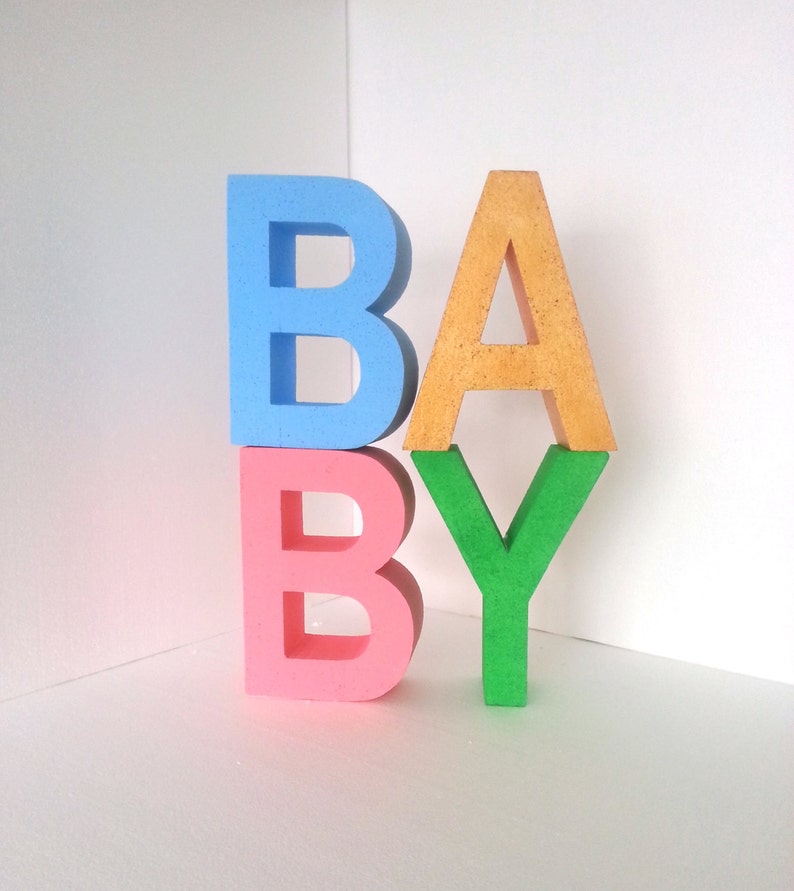 LETTRES BABY Grande lettre colorée 3D Baby shower lettres Baby Etsy