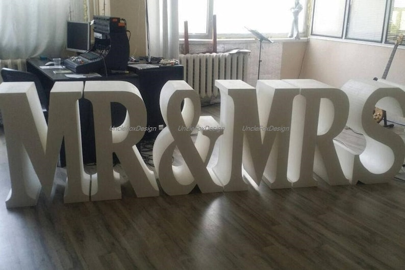 MR&MRS letters Set of 6 Giant styrofoam letter Table base Etsy