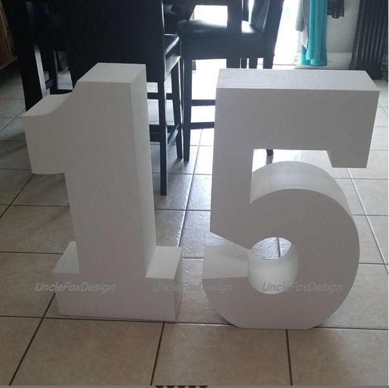 Set of 2 Numbers Styrofoam Numbers 15 Numbers Giant Numbers 30 Etsy