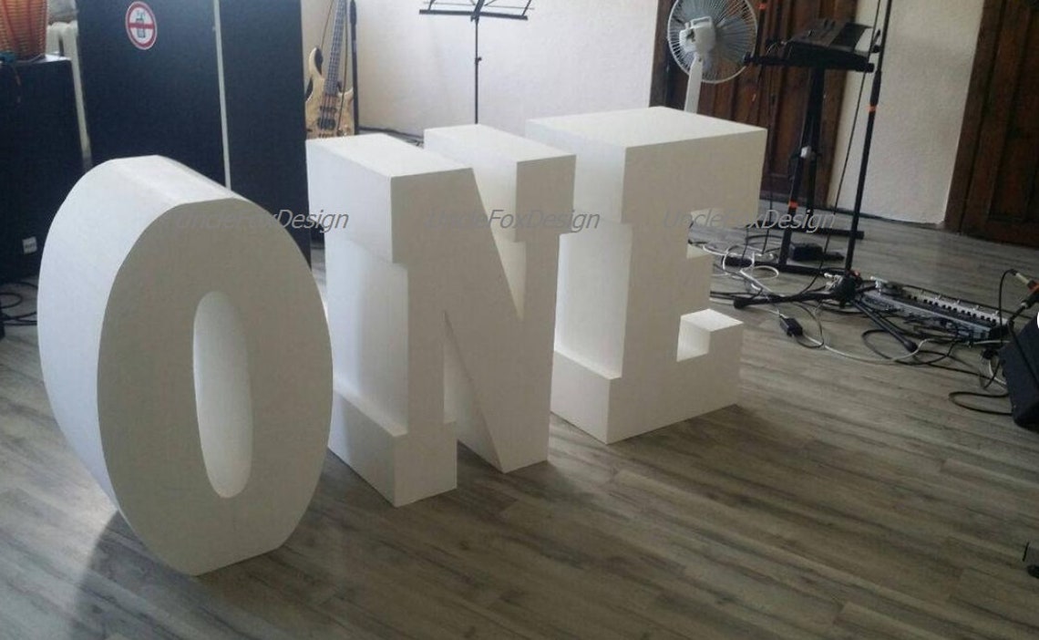 ONE Letters Set of 3 Giant Styrofoam Letter Table Base Letters Etsy