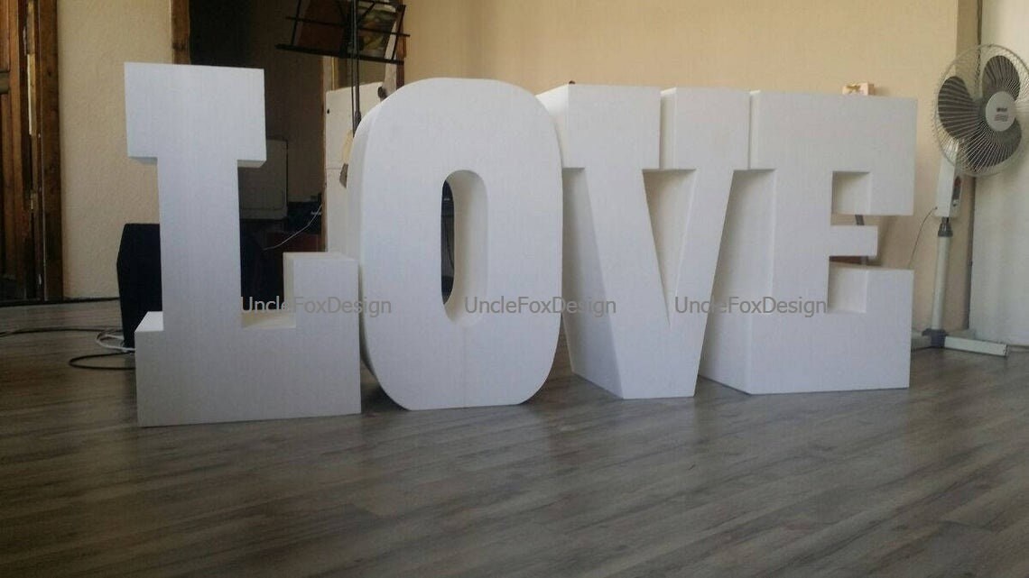 LOVE letters Set of 4 Giant styrofoam letter Table base Etsy
