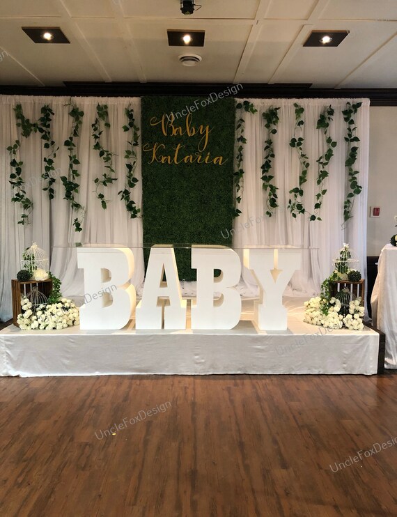 Set of 4 Table Base Letters Painted White Giant Styrofoam Etsy