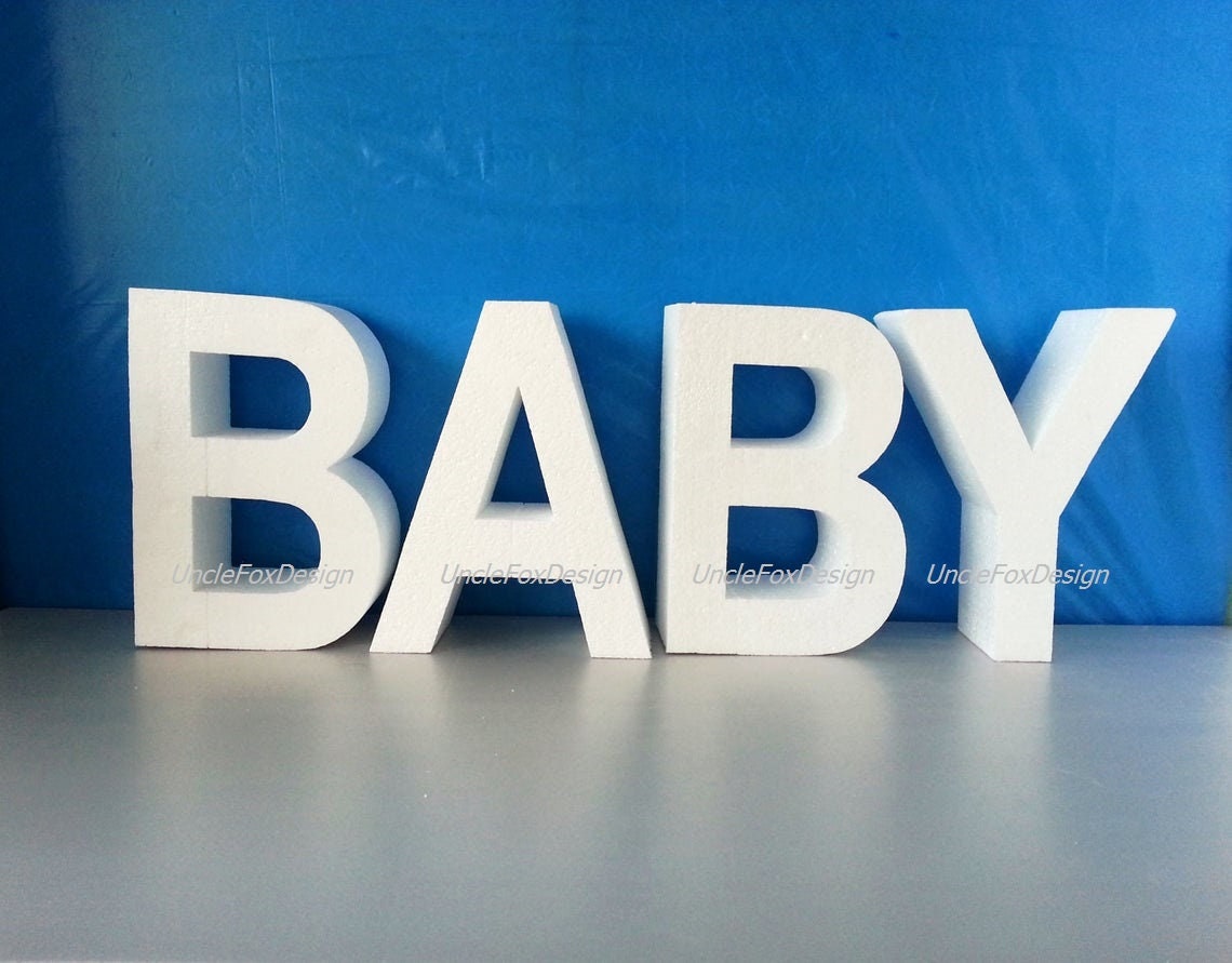 BABY letters 3D Baby shower letters Baby party centerpieces Etsy