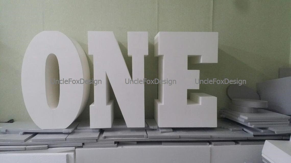 ONE letters Set of 3 Giant styrofoam letter Table base letters Etsy