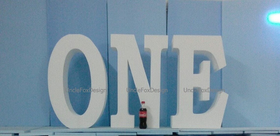 ONE Letters Set of 3 Giant Foam Letter Table Base Letters 3D Etsy