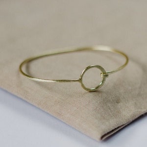 Moon bangle, bracelet, simple, circle, round, gold, silver, unique, gift, unisex, mens, womens, brushed, effect,