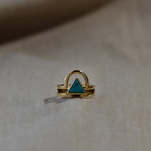 Egyptology Ring, pyramid ring, crystal ring, moonstone, egyptian ring, triangle, labradorite, tigers eye, lapis lazuli, men&#39;s, women&#39;s