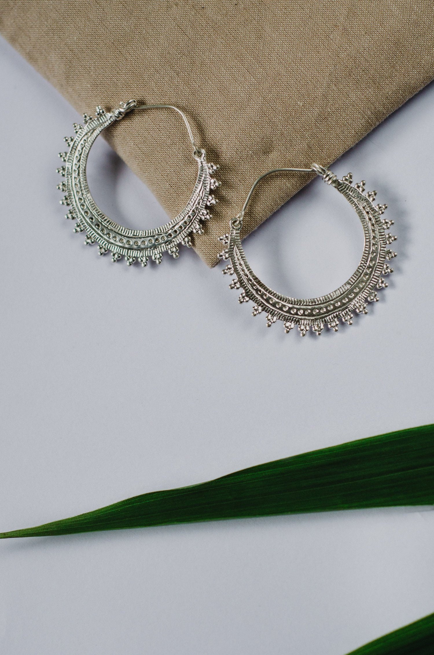 Bere Bere Earrings, Gypsy Hoops, Moroccan, Engraved, Handmade