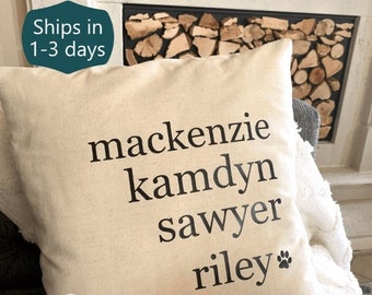 Personalized name pillow cover, personalized pillow cover, personalized family names pillow cover