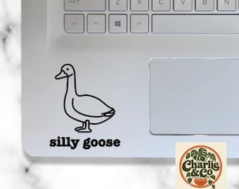 Silly Goose Vinyl Decal, Funny Goose Sticker, Cute Bird Decal, Car window Sticker, Laptop & Water Bottle Decal