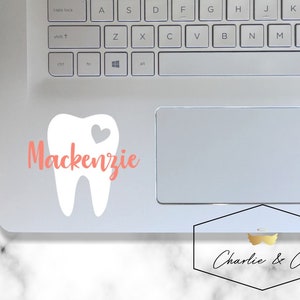 Tooth Decal, Dental Hygienist decal,Dental assistant decal, Laptop stickers, Vinyl decal, car decal, laptop decal, tumbler, vinyl sticker
