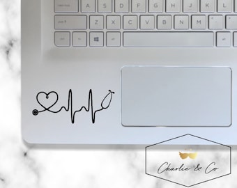 Nurse decal, paramedic decal, nurse gift, heartbeat decal, stethoscope decal, laptop sticker, car decal, vinyl decal, decals, laptop decal