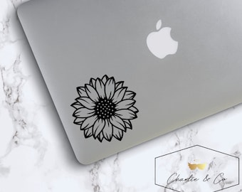 Sunflower decal, Sunflower sticker, sunflower vinyl decal, sunflower laptop sticker, sunflower laptop decal, sunflower car decal