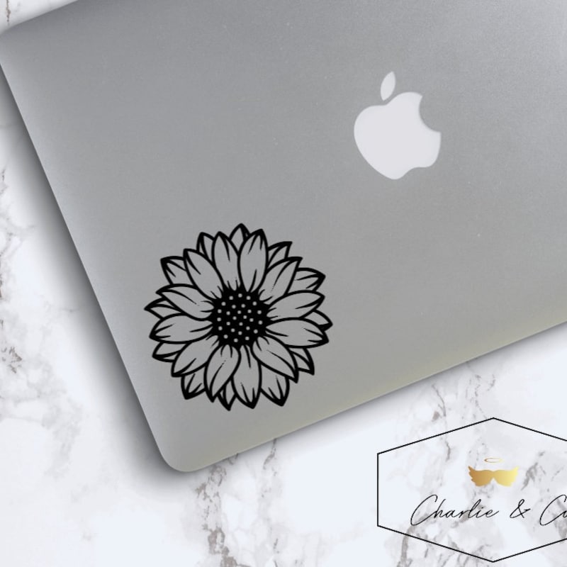 4" USA Flag Sunflower Vinyl Sticker Sun Flower Laptop Car Vehicle Window V01 4 thumbnail image