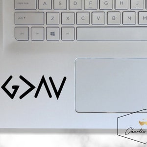 God is greater than highs and lows, laptop stickers, vinyl decal, decals, car decal, decal, laptop decal, tumbler, MacBook decal image 1