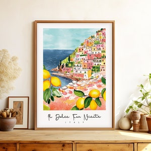 Il Dolce Far Niente Italy Printable DIGITAL Art, Italian Quote, Positano Lemons, Italy Travel Poster, Italian Language, Watercolour Art Gift