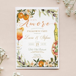 Italian Engagement Party Invitation: Spritz & Pizza Theme (Digital Download)