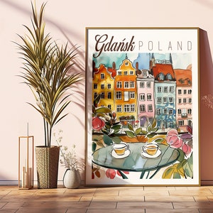 Gdańsk Poland Watercolor Art Print: Colorful Polish Wall Decor (Digital Download)