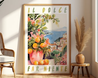 Taormina Sicily Art Print: Italian Travel Poster (Digital Download)